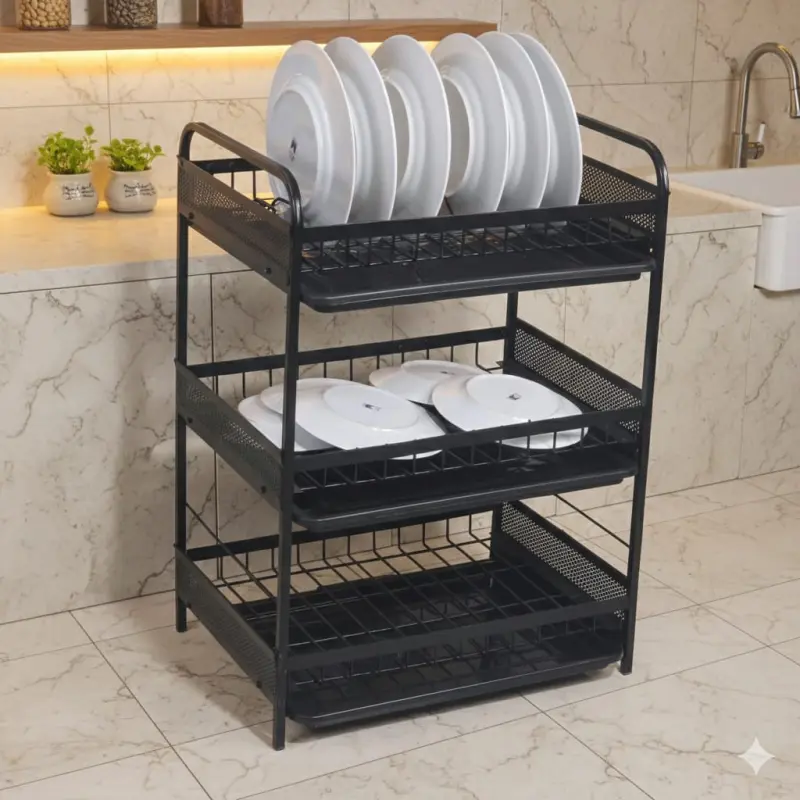 Square Rotating Kitchen Storage Rack