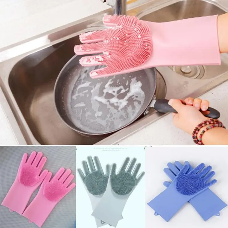 High Quality Silicone Dish Washing Kitchen Hand Gloves