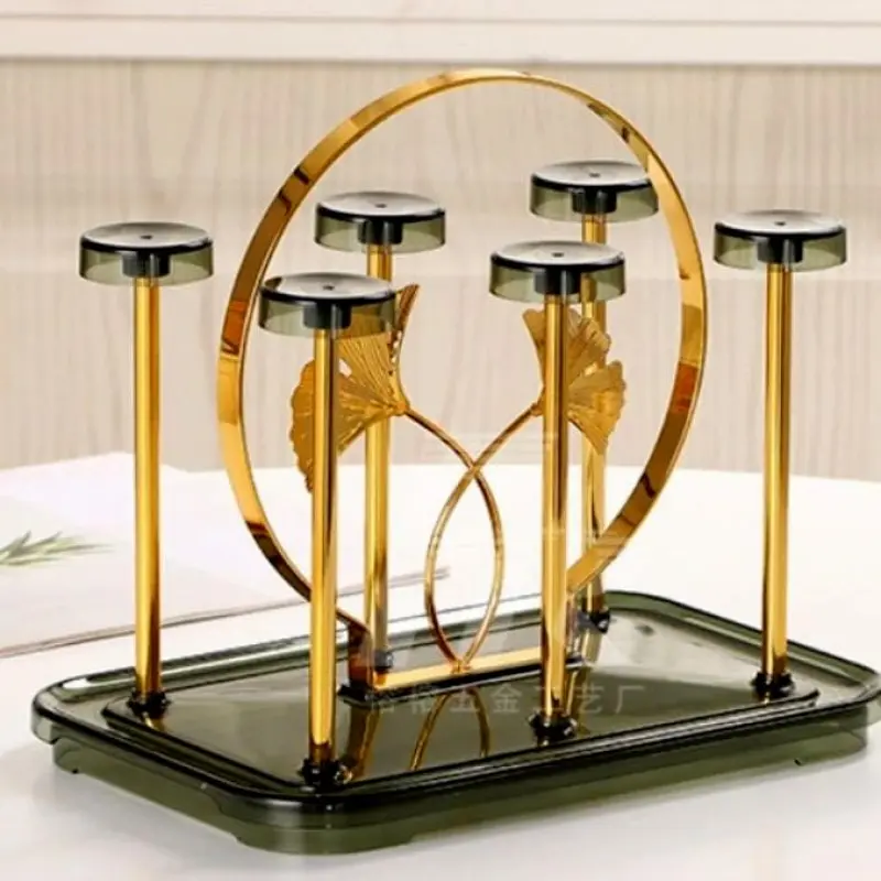 Ginkgo Leaf Luxury Glass Stand with Drip Tray