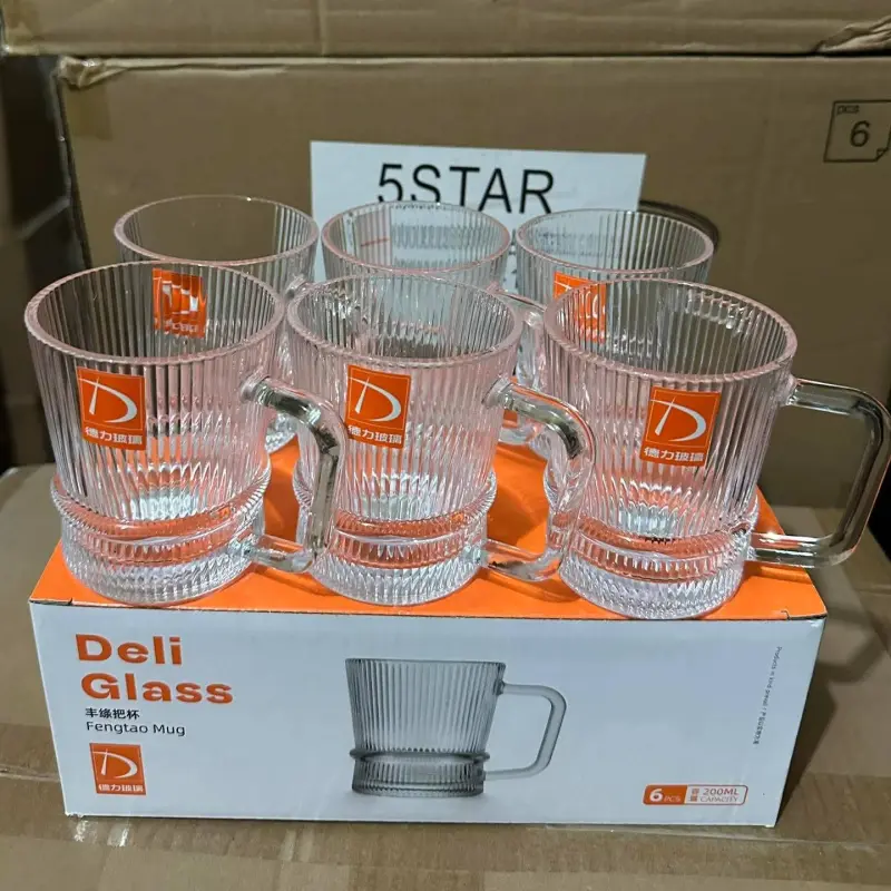 6pcs Stripe Model Luxury Coffee Mug Set ( 170 ML )