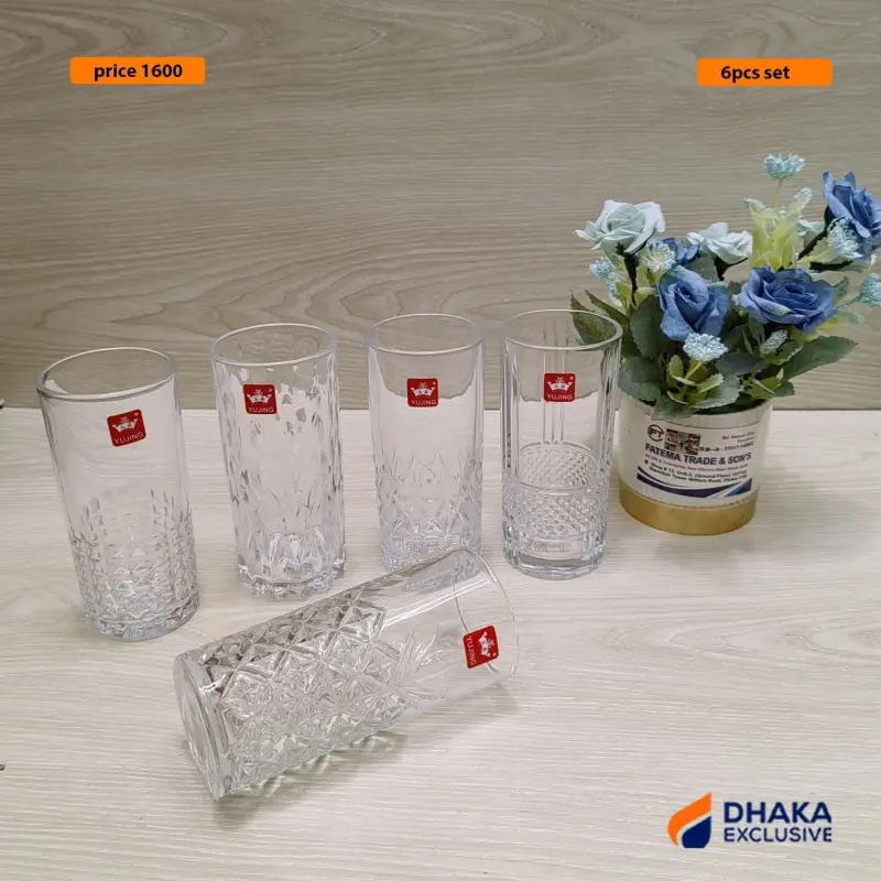 Yujing Premium Crystal Cut Glass Set (6 Pcs)