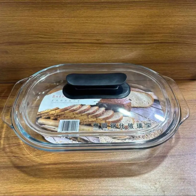 Novena Oval Tempered Glass Casserole - 3 Liter