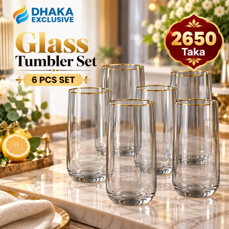 Premium Glass Tumbler Set – 6pcs