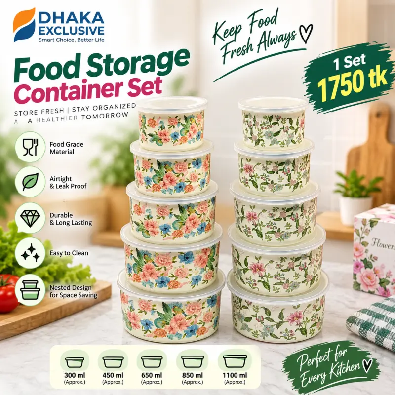 5pcs Enamel Bowl Set With Lid