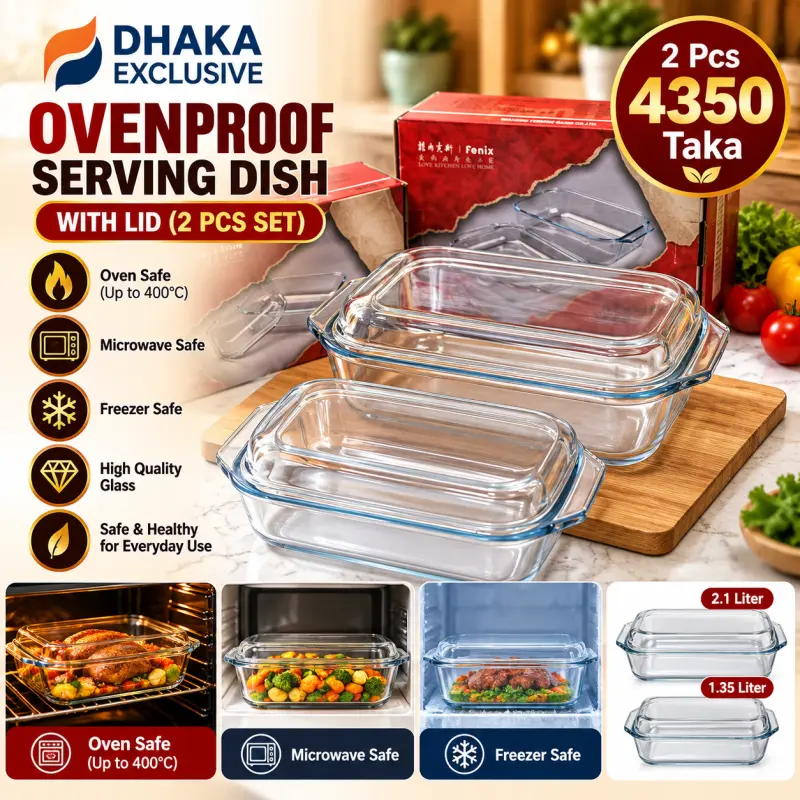 Ovenproof Serving Dish With Lid – 2pcs