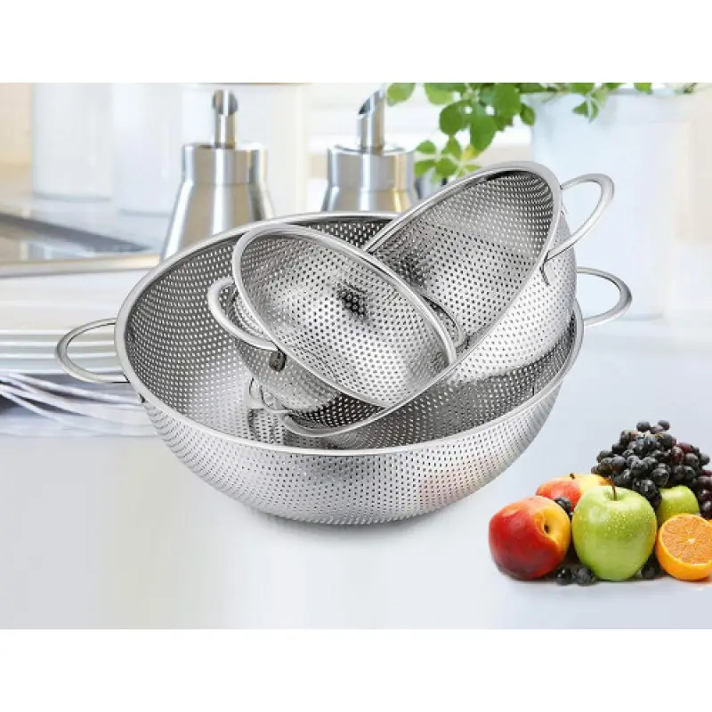 Premium Stainless Steel Kitchen Strainer & Colander Set