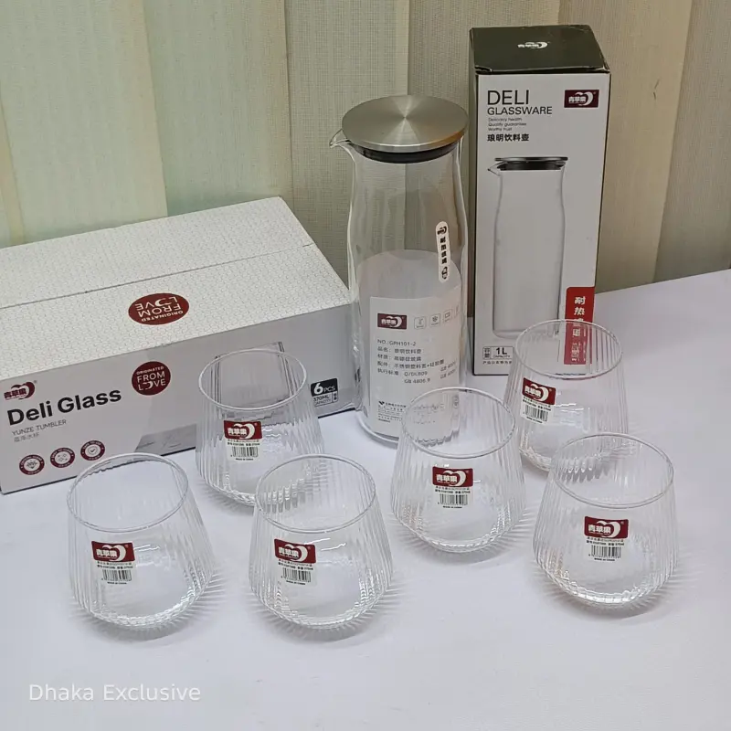 Deli Glassware 7pcs Premium Pitcher and Yunze Tumbler Set