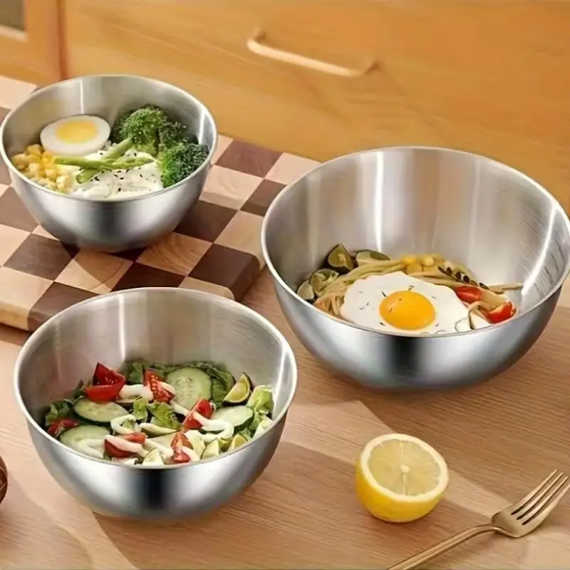 Stainless Steel Mixing & Serving Bowl Set (3 Pieces)