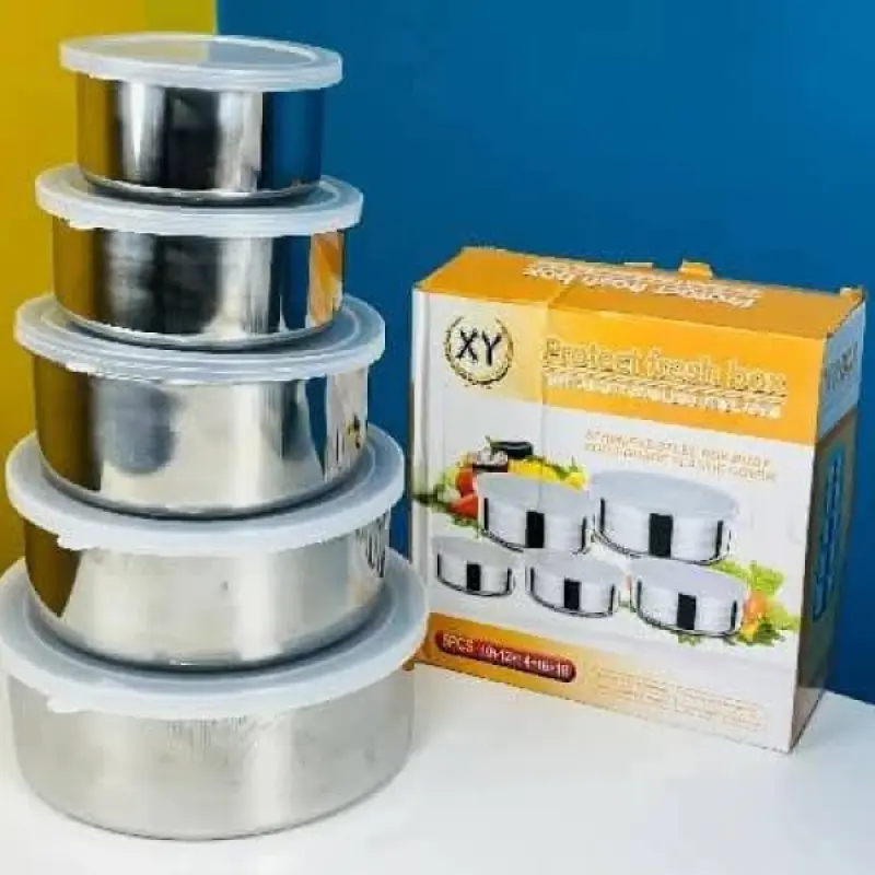 5 Pcs Stainless Steel Protect Fresh Box Set