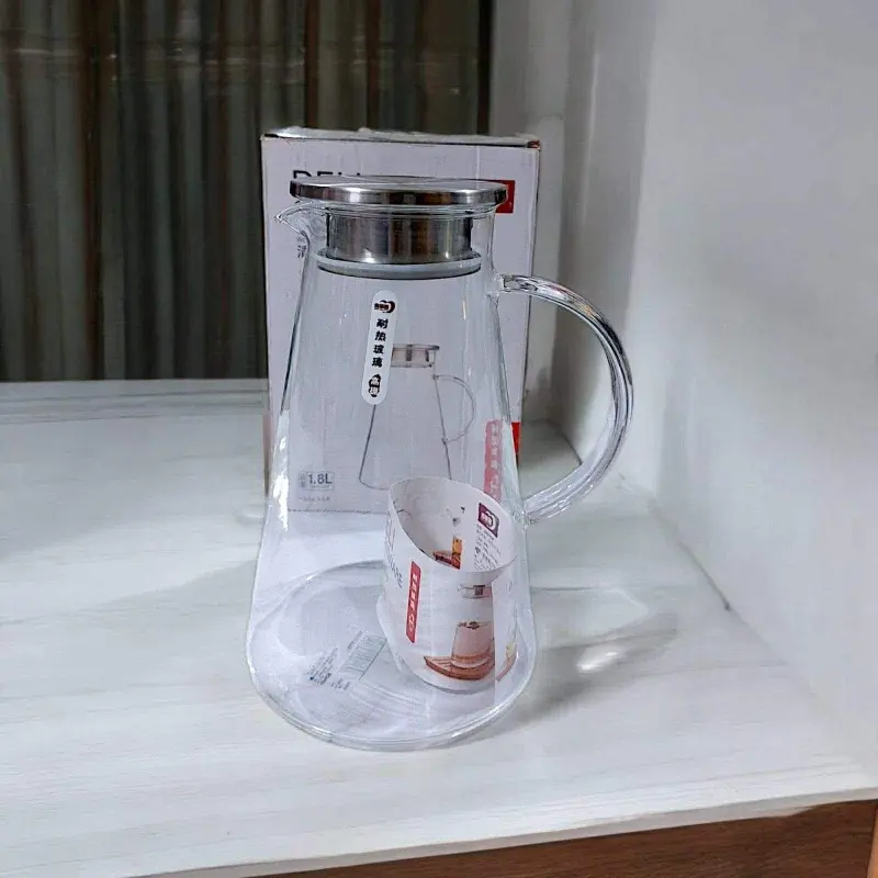1.8 Liter Premium Heat-Resistant Glass Water Jug