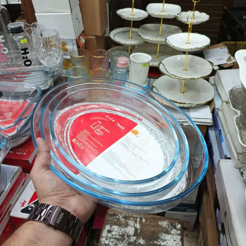 Oval Tempered Glass Bakeware Set (3 Pcs)