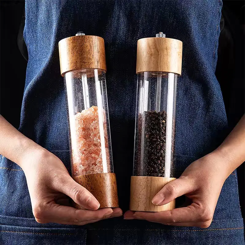 Premium Wooden Salt and Pepper Grinder Set