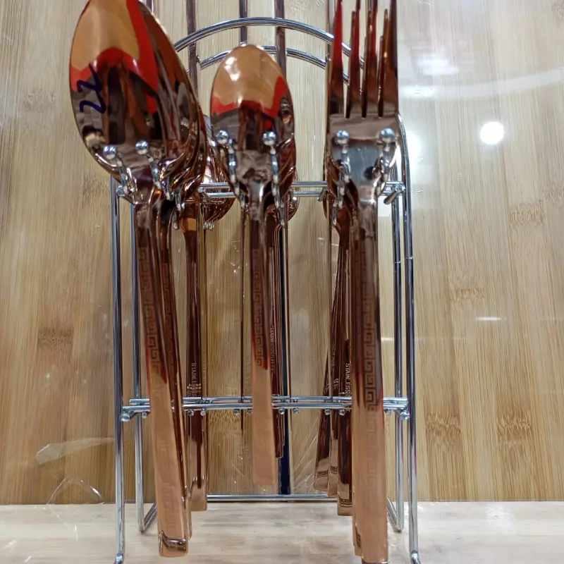 24pcs Fendi Design Cutlery Set With Stand