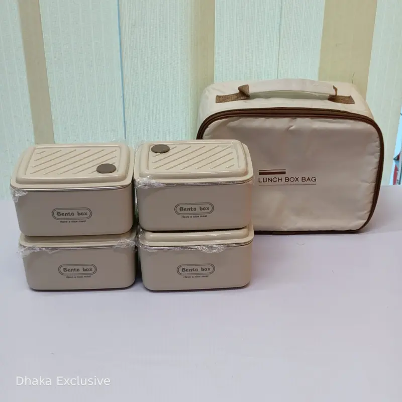 4pcs Square Shape Air-Tight Lunch Box