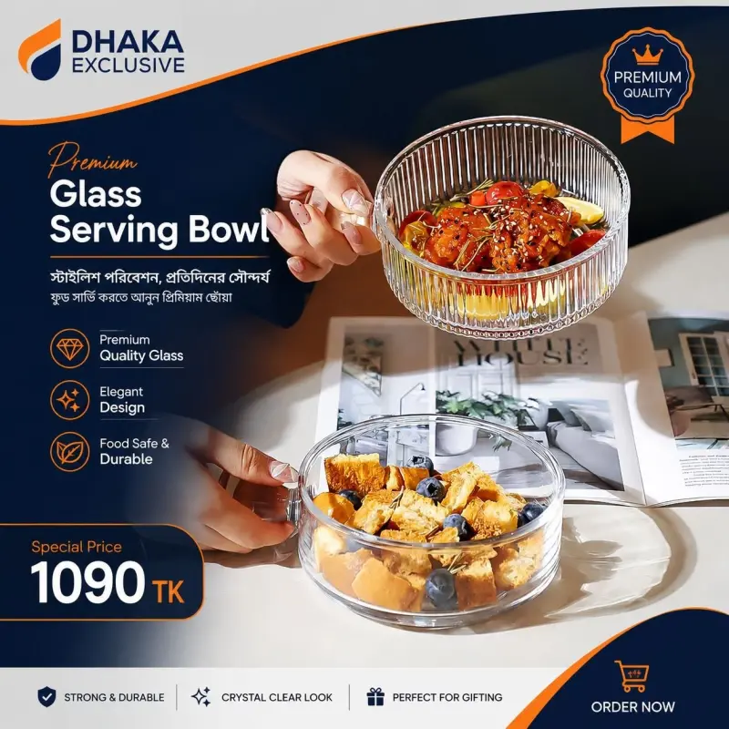 Premium Glass Serving Bowl