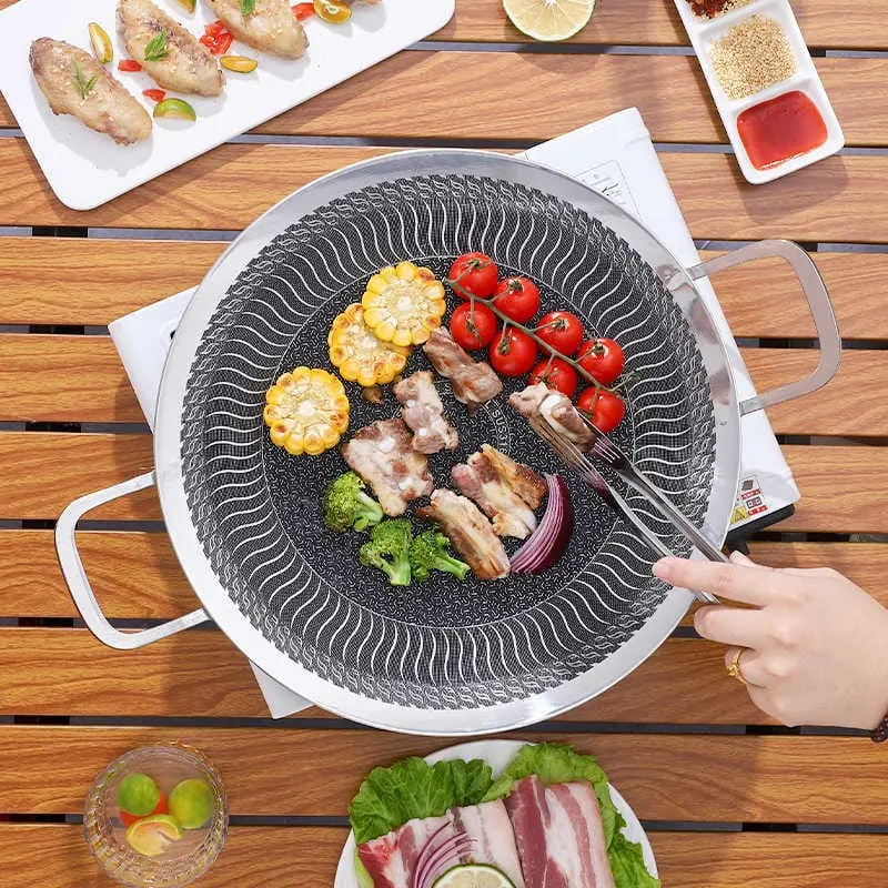 316 Stainless Steel Non-Stick BBQ Grill Pan (Tawa)