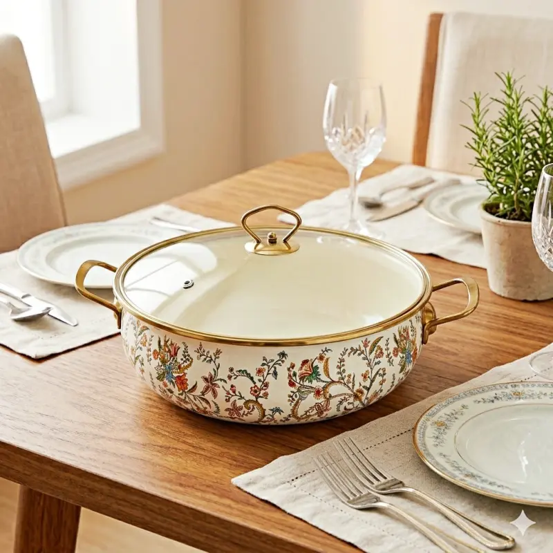 Enamel Multi Pan Casserole With Lid