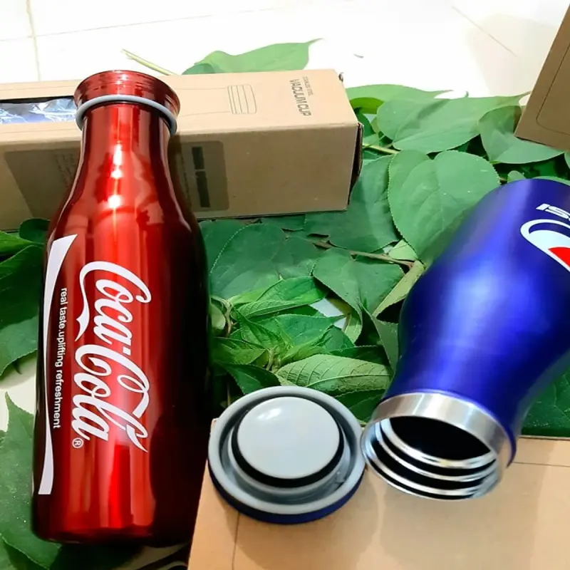 500Ml Stainless Steel Vacuum Coca Cola Design Water Bottle - Water Bottle (Red)