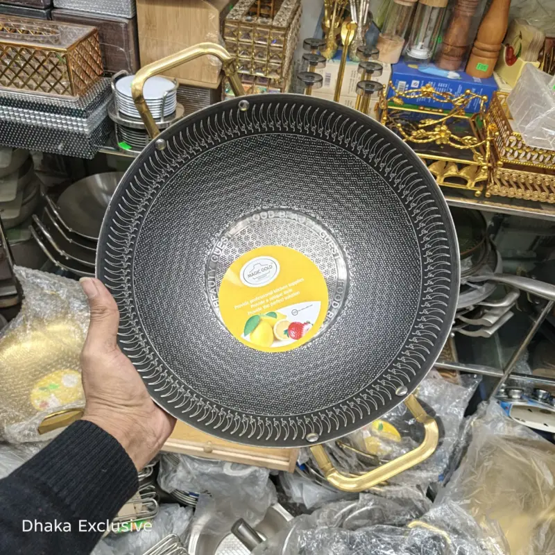 Luxury Golden-Handle Honeycomb Non-Stick